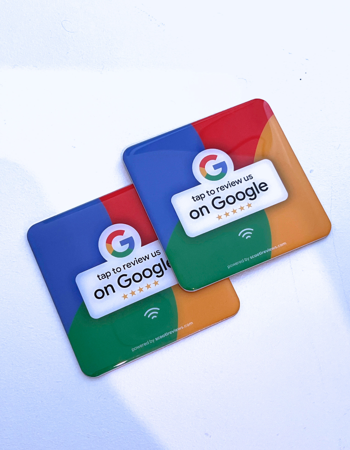Scooti Google Reviews Plate – Google Colours Edition Gallery Image 1