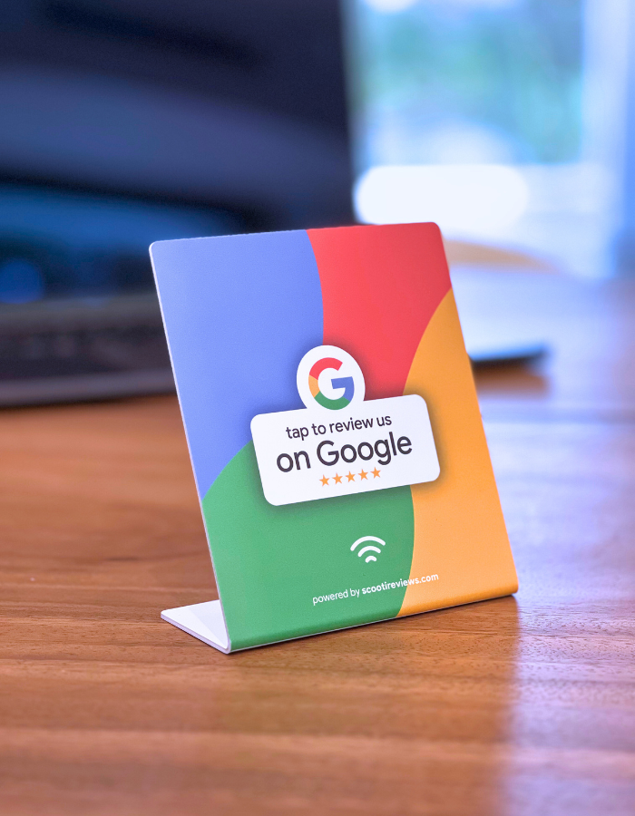 Scooti Google Reviews Stand - Google Colours Edition Gallery Image 1